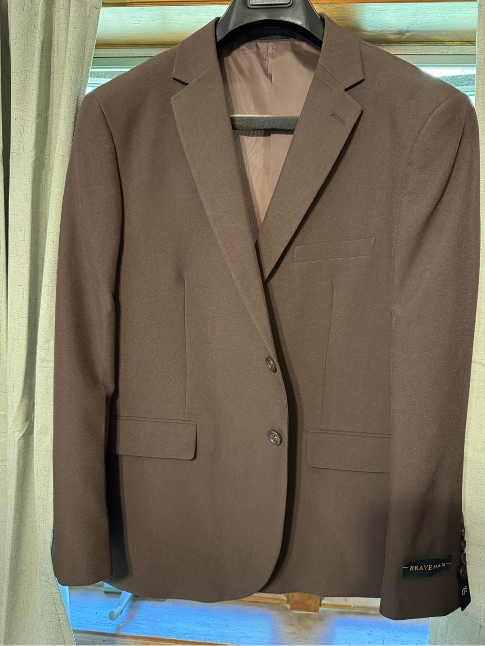 BraveMan Brown Single-Breasted Blazer